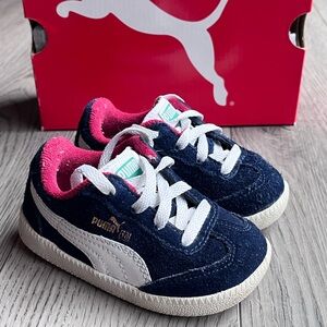 Puma Toddler Navy Suede Sneakers Size 5